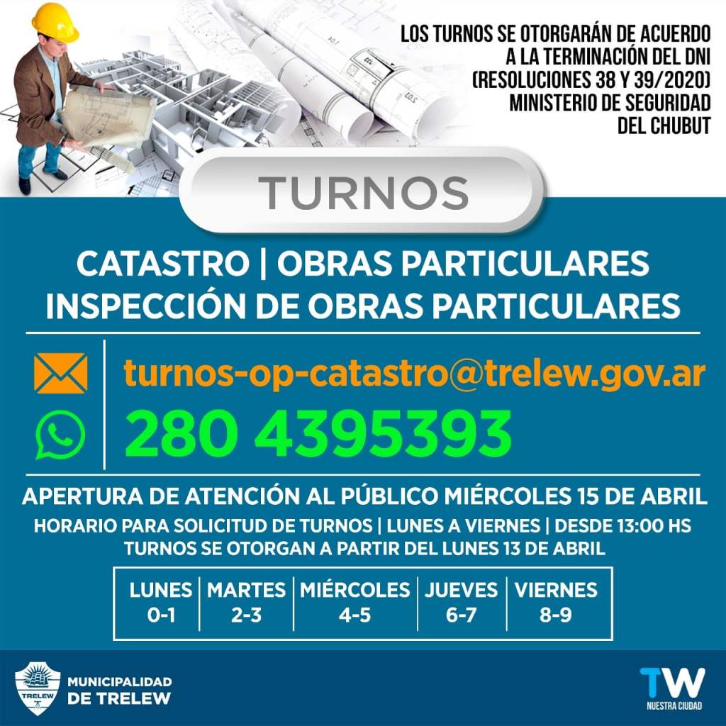 El área de catastro del Municipio abre atención al público con&nbsp;turnos