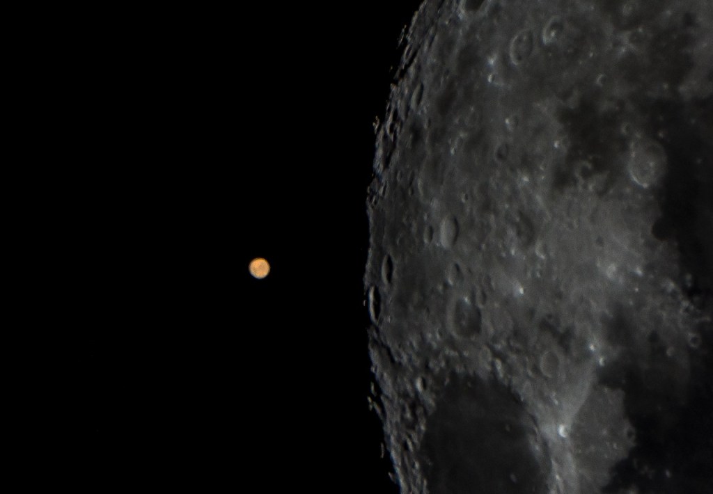 dato: El viernes se produjo la “ocultación” de Marte tras la&nbsp;Luna