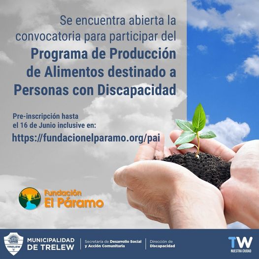 TRELEW | Continúa la pre-inscripción para el Programa Inclusivo de Producción Agroecológia para personas con&nbsp;discapacidad