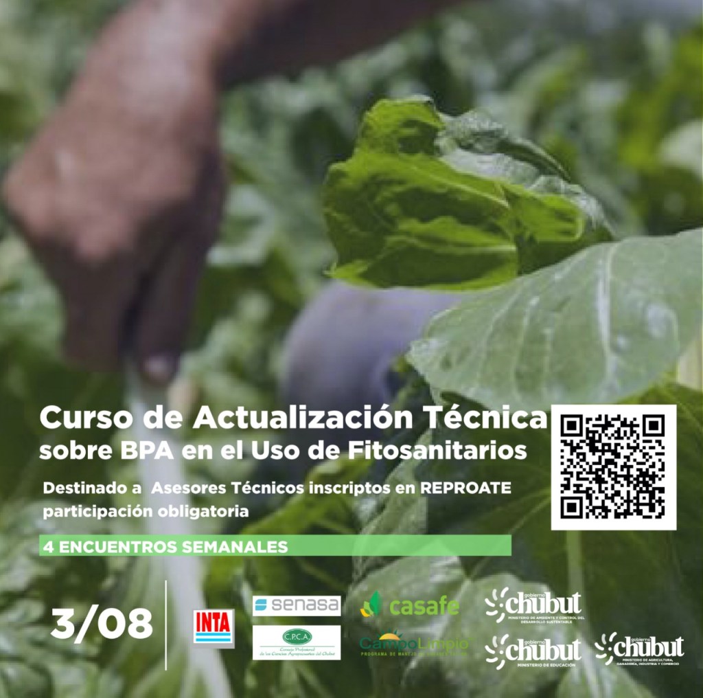 chubut | se dictará una capacitación de Buenas Prácticas Agrícolas en el uso de&nbsp;Fitosanitarios