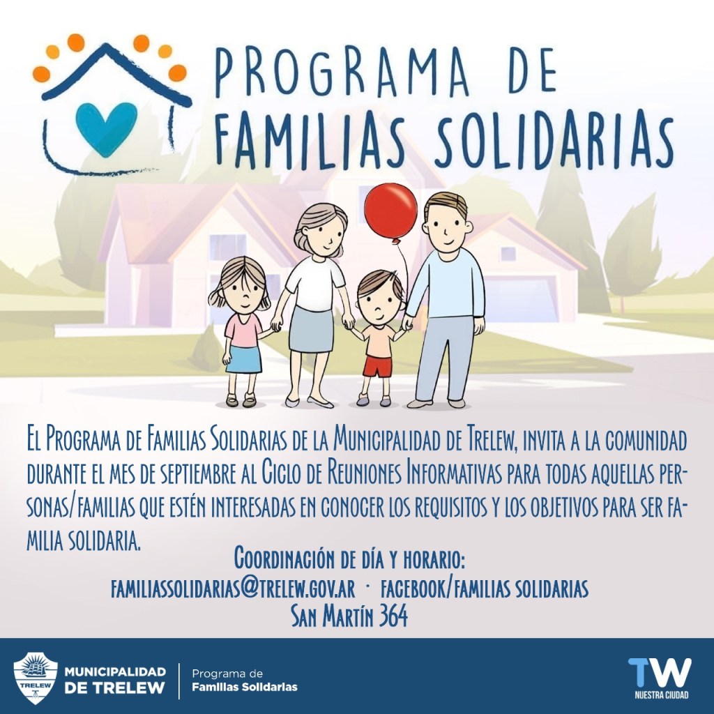 #TRELEW | REUNIONES INFORMATIVAS PARA CONOCER LOS REQUISITOS Y SER UNA «FAMILIA&nbsp;SOLIDARIA»