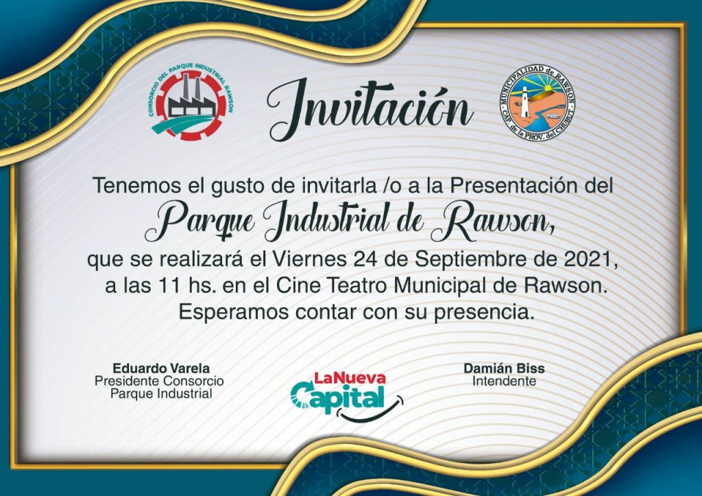 #CAPITAL | MAÑANA SE PRESENTA EL PROYECTO DEL PARQUE INDUSTRIAL DE&nbsp;RAWSON