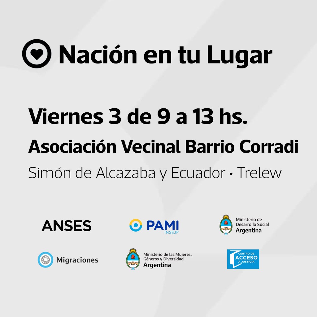 #DATO | ANSES, PAMI Y ORGANISMOS NACIONALES ATIENDEN ESTE VIERNES EN B°&nbsp;CORRADI