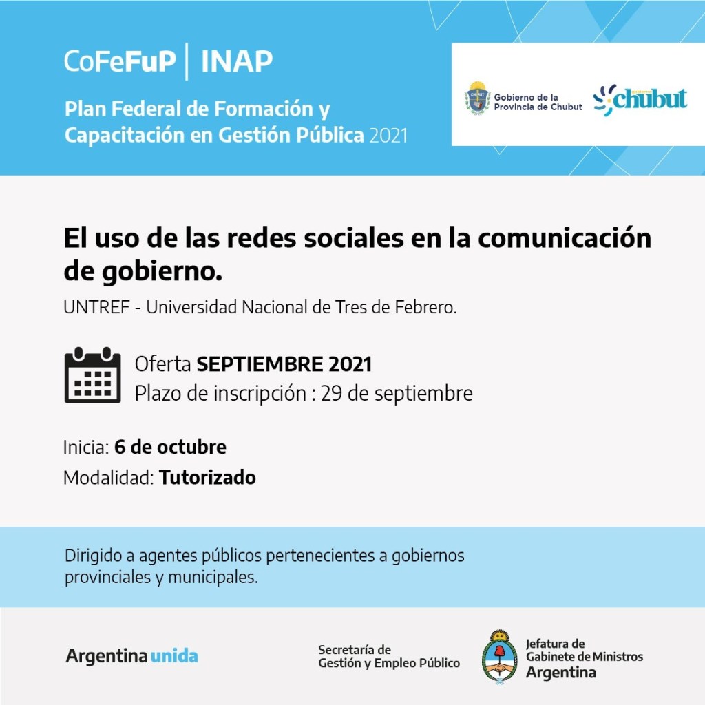 #DATO | CAPACITACIÓN PARA AGENTES PÚBLICOS EN COMUNICACIÓN Y REDES&nbsp;SOCIALES