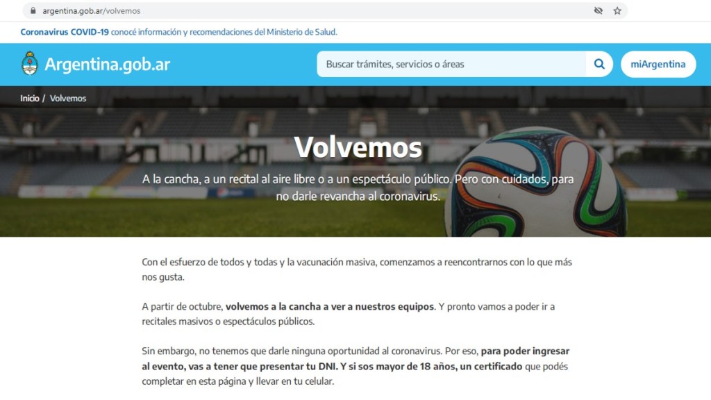 #FÚTBOL | YA ESTÁ HABILITADO EL SITIO PARA TRAMITAR EL PERMISO PARA PODER ENTRAR A LOS&nbsp;ESTADIOS