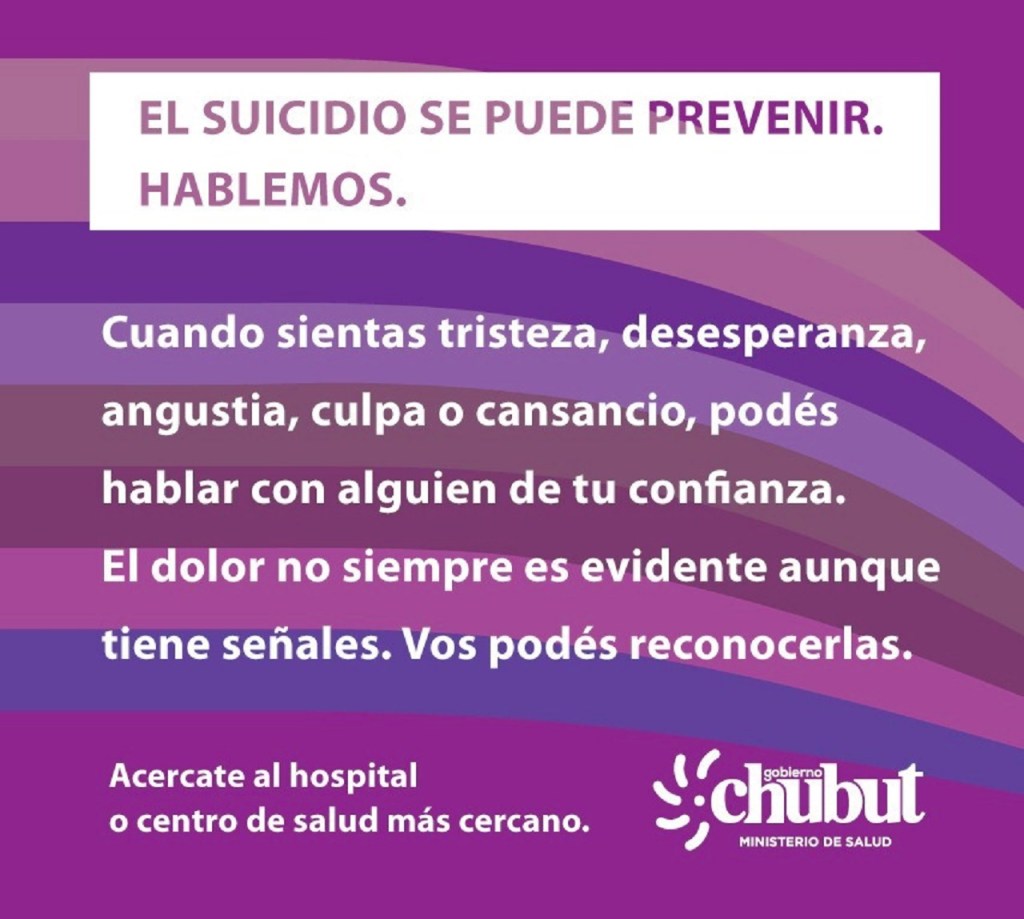 #CHUBUT | NUEVO PROTOCOLO DE PREVENCIÓN, ASISTENCIA Y POSVENCIÓN DEL&nbsp;SUICIDIO