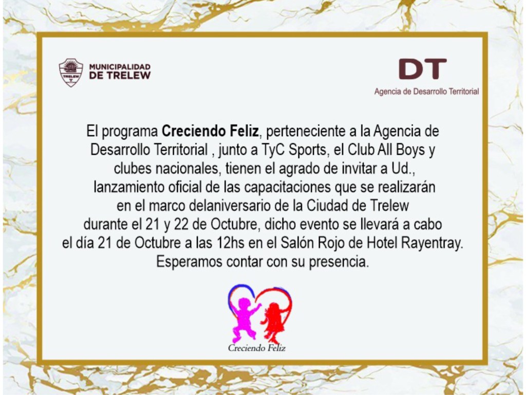 #TRELEW | COMIENZA  LAS CAPACITACIONES DEL PROGRAMA “CRECIENDO&nbsp;FELÍZ”