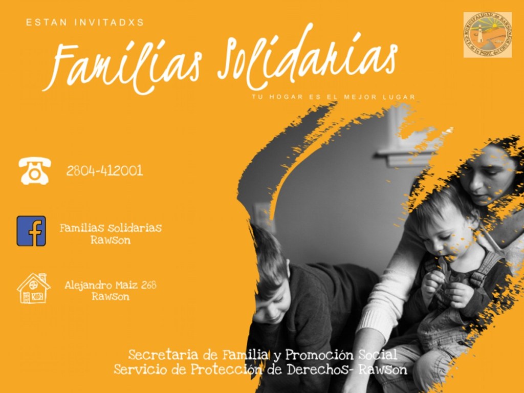 #RAWSON | CONVOCAN A INSCRIBIRSE EN EL REGISTRO DE “FAMILIAS&nbsp;SOLIDARIAS”
