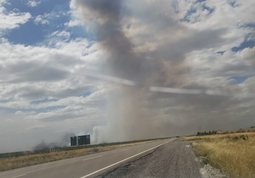 #AHORA | INCENDIO DE CAMPOS AL NORTE DE&nbsp;MADRYN