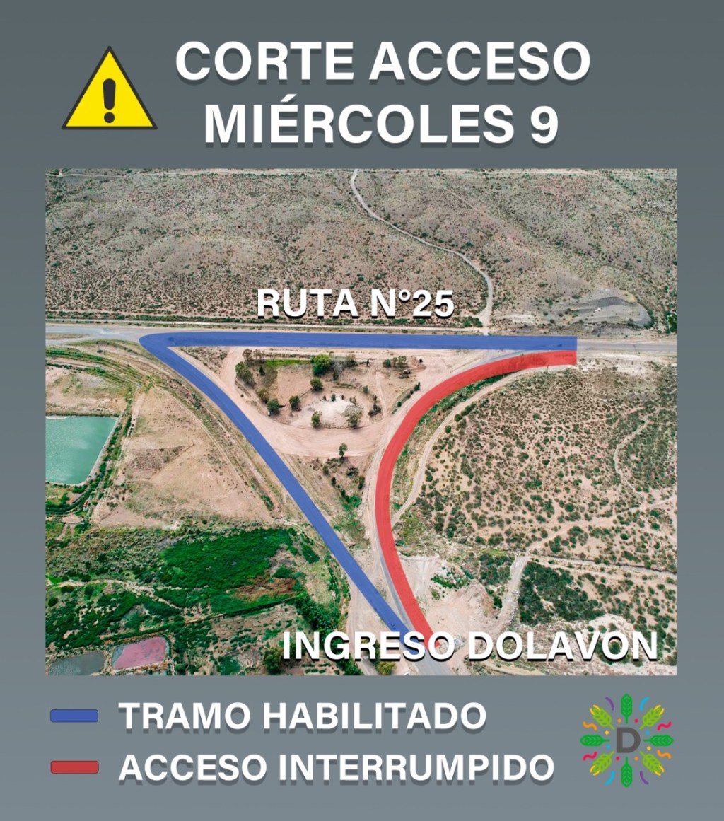 #IMPORTANTE | CORTES DE RUTA POR LA OBRA DE LA ROTONDA DE INGRESO A&nbsp;DOLAVON