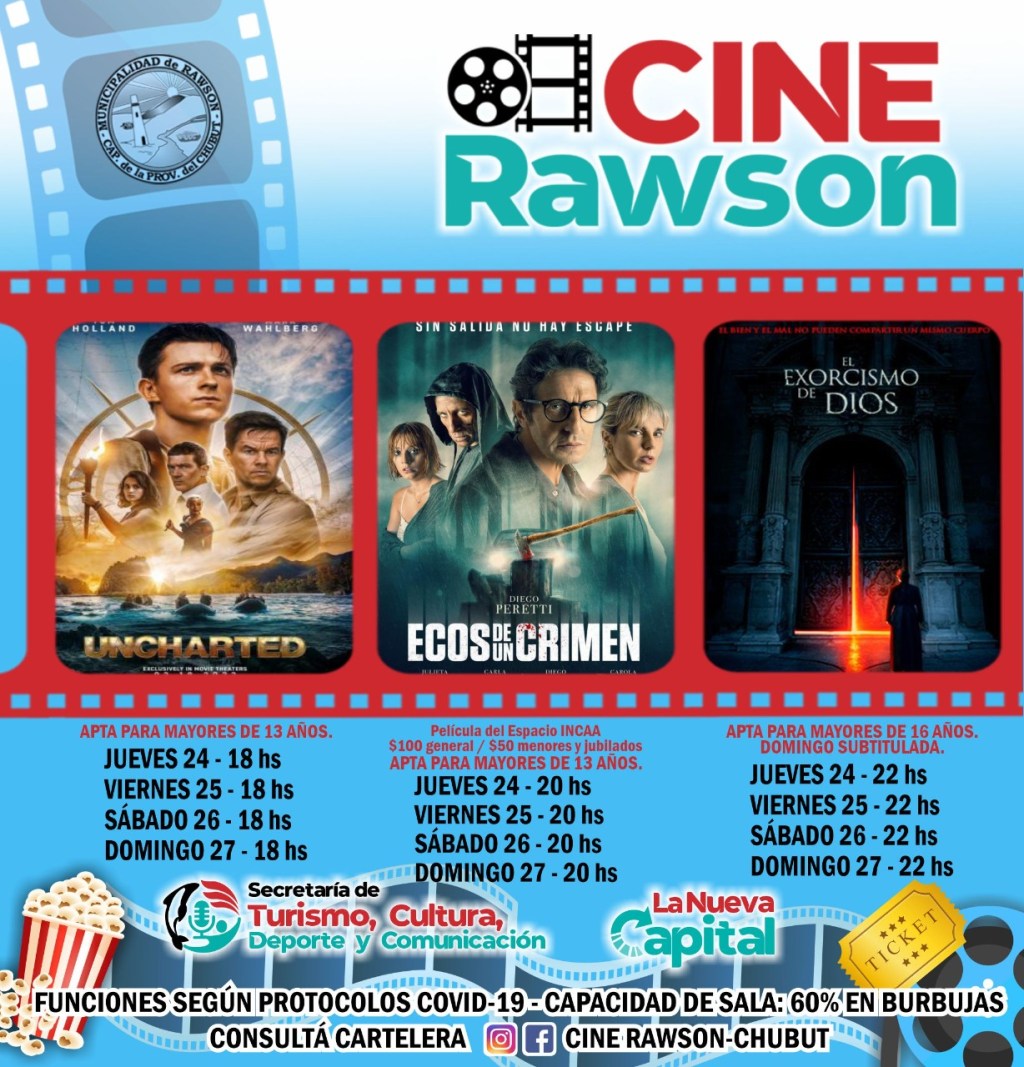 #DATO | ESTOS SON LOS ESTRENOS EN EL CINE DE&nbsp;RAWSON