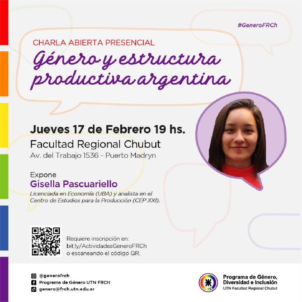 #DATO | CHARLA ABIERTA “GÉNERO Y ESTRUCTURA PRODUCTIVA ARGENTINA” EN LA&nbsp;UTN