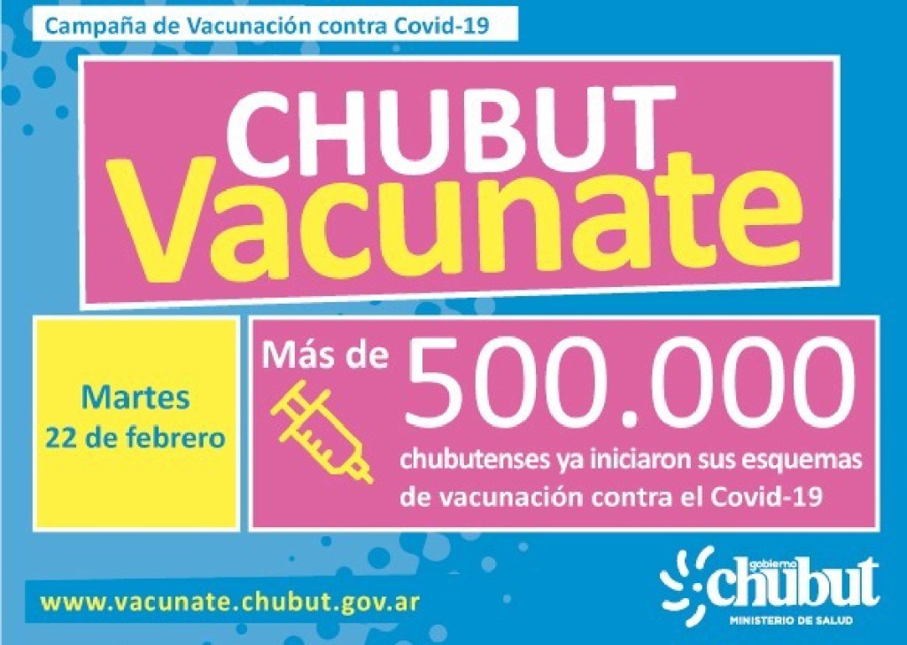 #SALUD | Más de 500.000 chubutenses ya iniciaron sus esquemas de vacunación contra el&nbsp;Covid-19