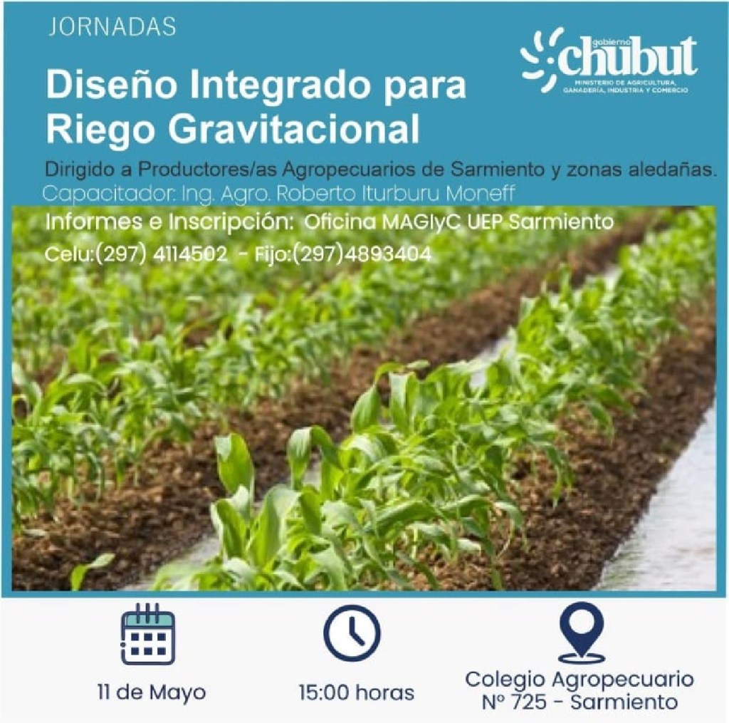 Convocan a productores del sur a una capacitación sobre diseño de&nbsp;riego