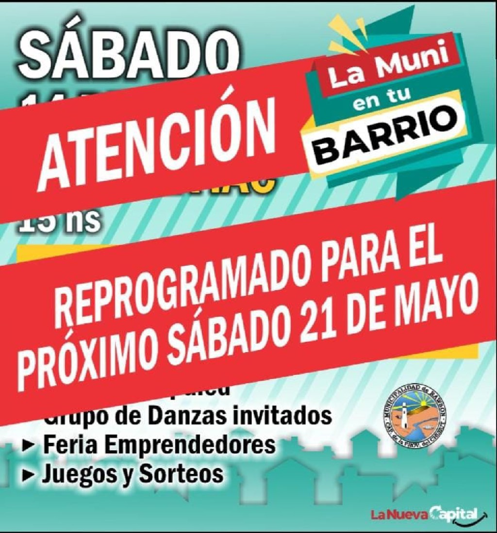 “La Muni en tu Barrio” en el ex IAC se posterga para el 21 de&nbsp;mayo