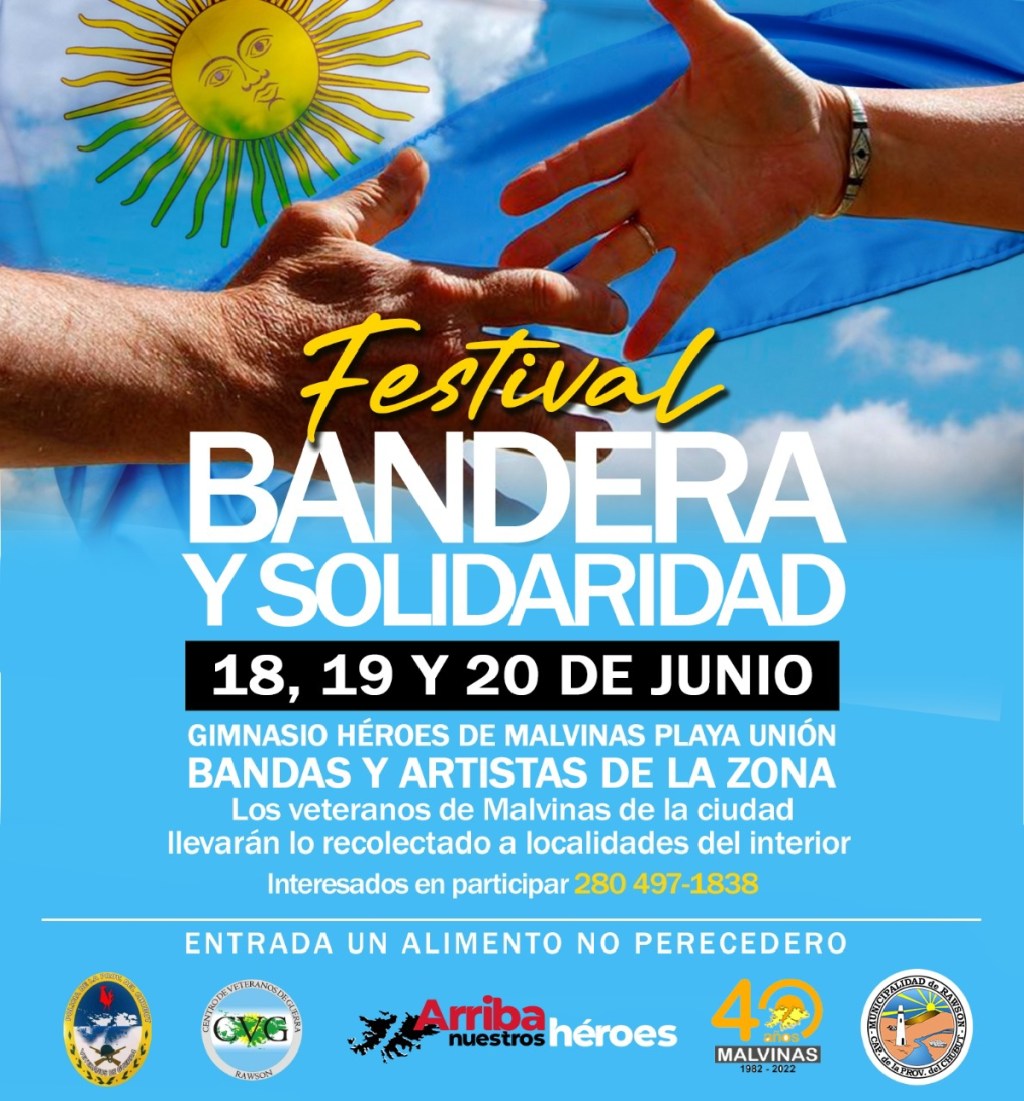 Rawson celebrará el Día de la Bandera con un festival solidario que del 18 al 20 de&nbsp;junio