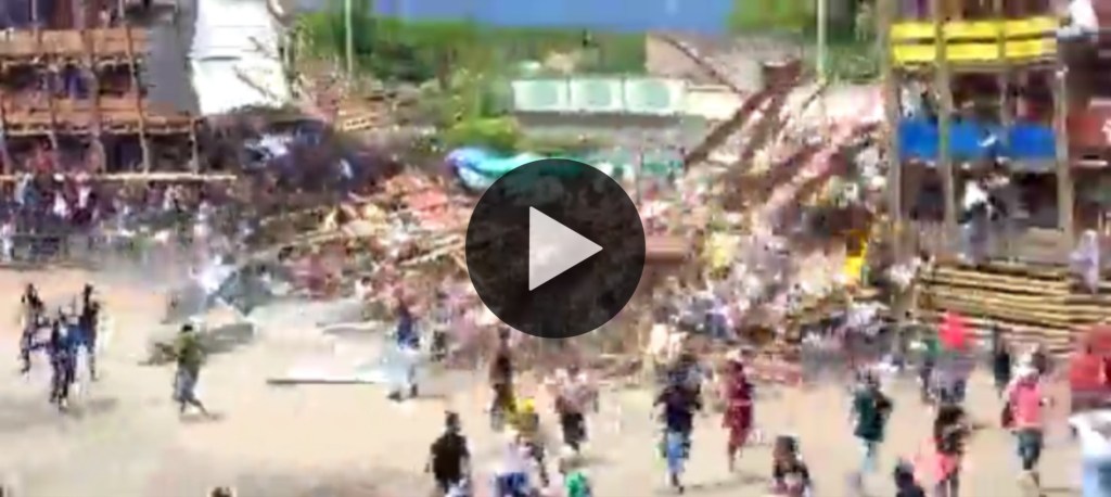 Video: al menos 4 muertos al derrumbarse una tribuna en una plaza de&nbsp;toros