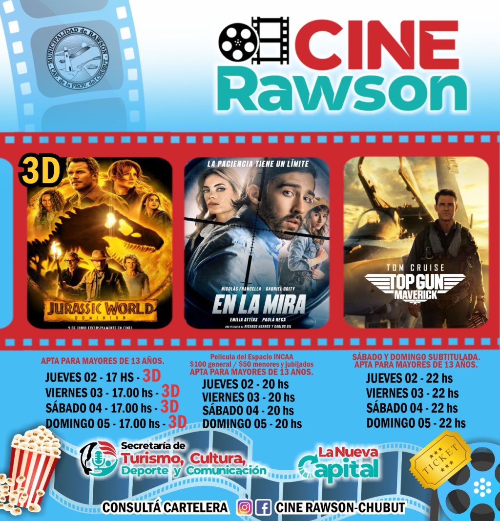 DATO | Estrenan “Jurasicc World Dominio” en el Cine Teatro de&nbsp;Rawson