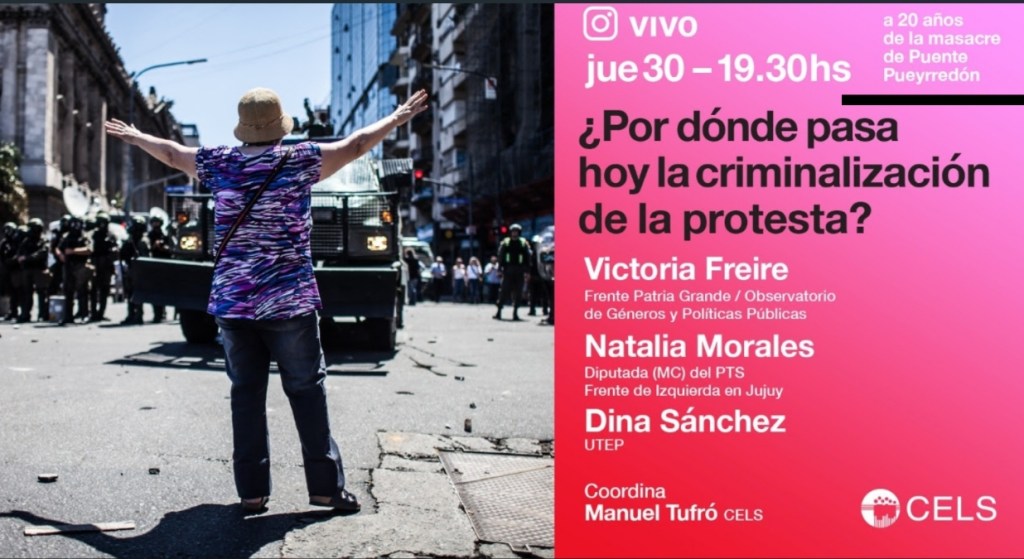 Charla en vivo: Criminalización de la protesta, a 20 años de la Masacre de&nbsp;Avellaneda