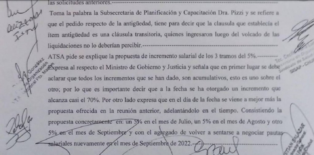 Las paritarias con Salud pasaron a un nuevo cuarto&nbsp;intermedio