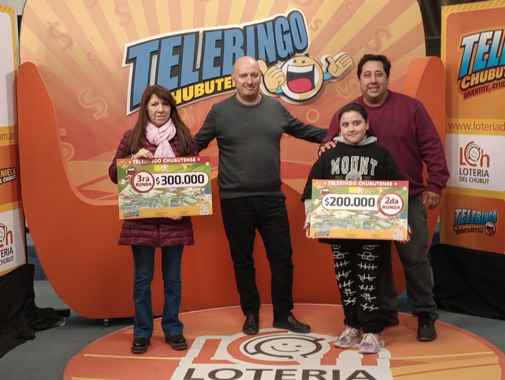 Lotería del Chubut entregó medio millón de pesos a dos ganadores del&nbsp;Telebingo