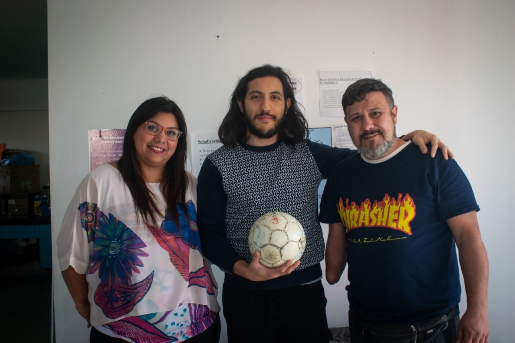 Clínica de fútbol para ciegos en Rawson con el arquero de&nbsp;Huracán