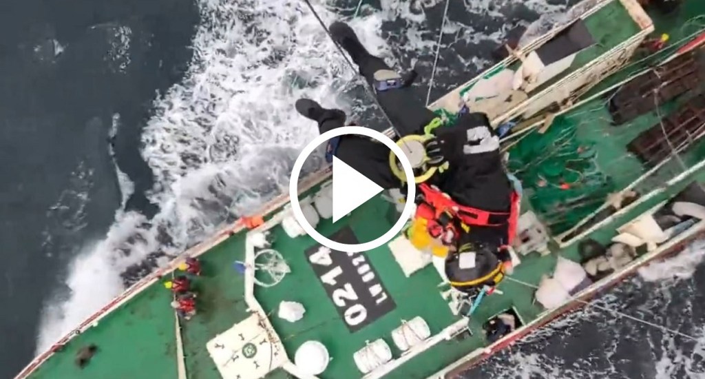 #VIDEO | Prefectura rescató a un trabajador del mar en la costa de&nbsp;Chubut