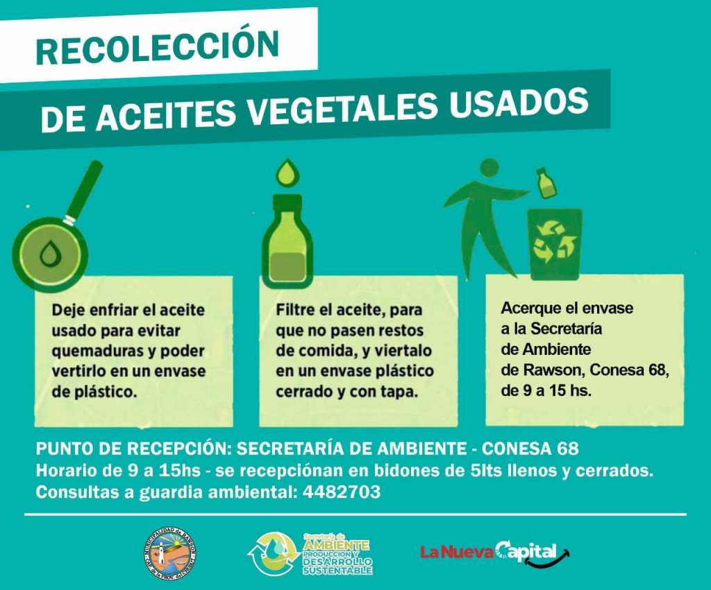 Continúa en Trelew la recolección de aceites vegetales usados para elaborar&nbsp;biocombustibles