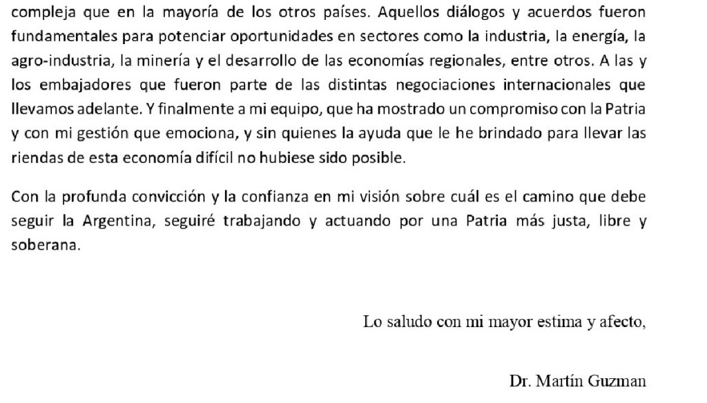 Renunció el Ministro de&nbsp;Economía