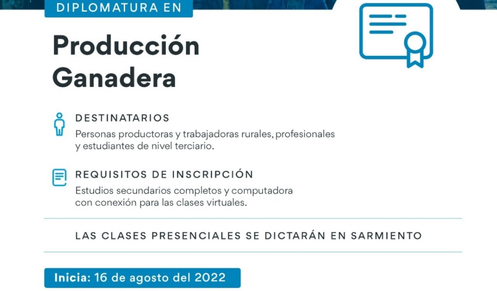 Inscripción para la Diplomatura en Producción&nbsp;Ganadera