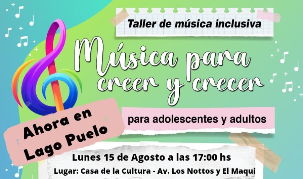 El taller de música inclusiva de Rawson se llevará a Esquel, Trevelin y Lago&nbsp;Puelo