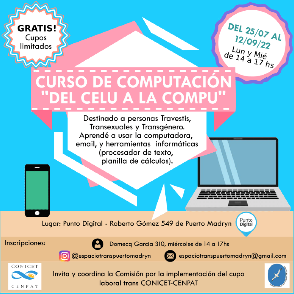 CURSO GRATUITO DE COMPUTACIÓN PARA PERSONAS TRAVESTIS, TRANSEXUALES Y&nbsp;TRANSGÉNERO