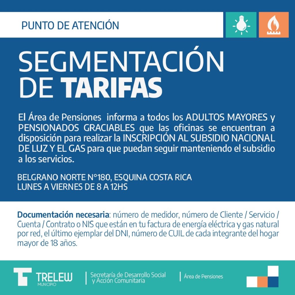 Trelew habilitó punto de atención para acceder al plan de segmentación de&nbsp;tarifas