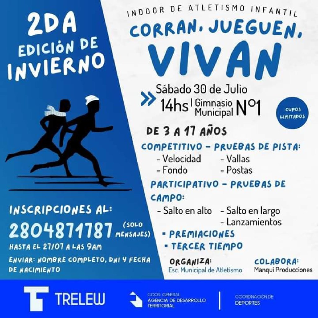 Indoor de Atletismo Infantil en&nbsp;Trelew