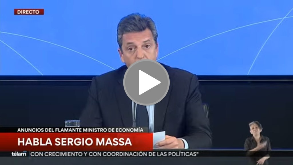 #EnVivo | Mirá los anuncios de Sergio&nbsp;Massa