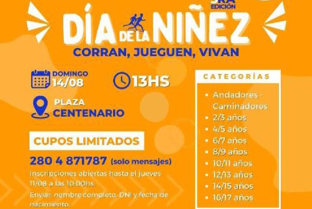 3° edición de Corran, Jueguen, Vivan «Día de la&nbsp;Niñez»