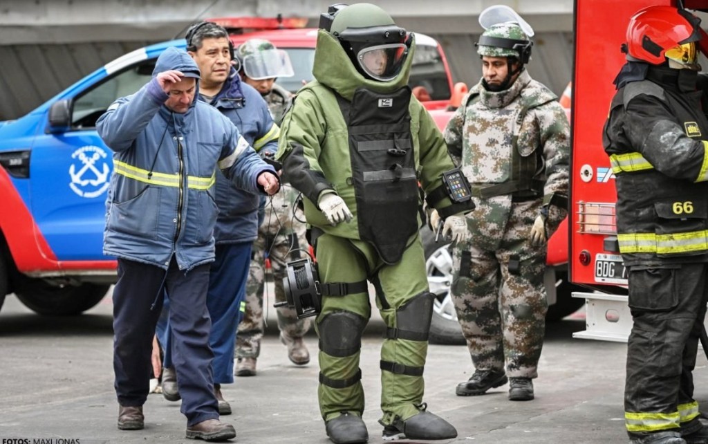 Simulacro de bomba en el Muelle Storni de Puerto&nbsp;Madryn