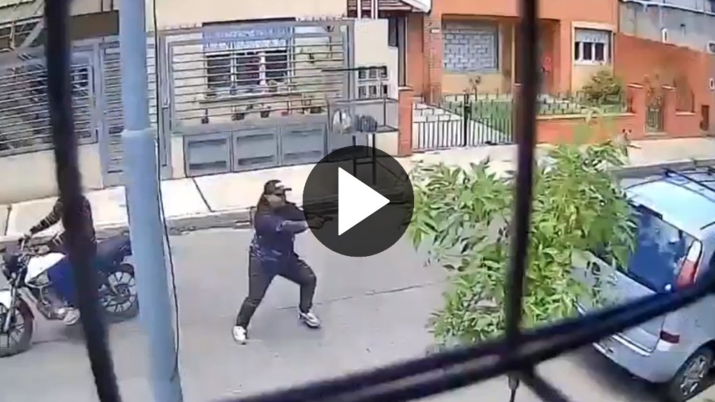 Video: motochorros intentaron asaltar a un hombre y dos perritas callejeras lo&nbsp;salvaron