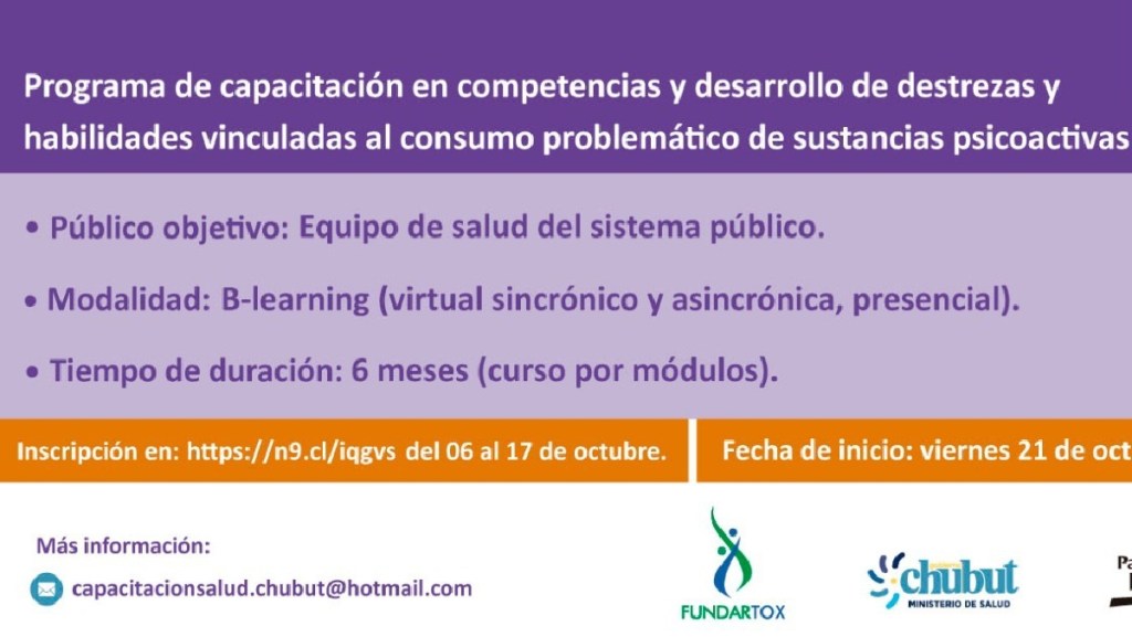 Salud invita al Programa de Capacitación en Prevención de Consumos&nbsp;Problemáticos