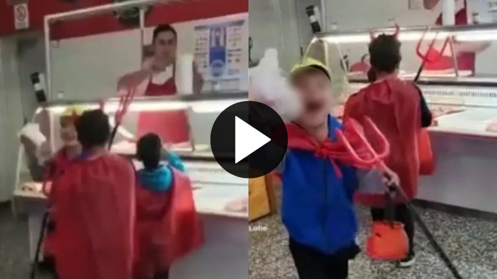 Video: tres nenes pidieron caramelos por Halloween, pero un carnicero les regaló&nbsp;chorizos