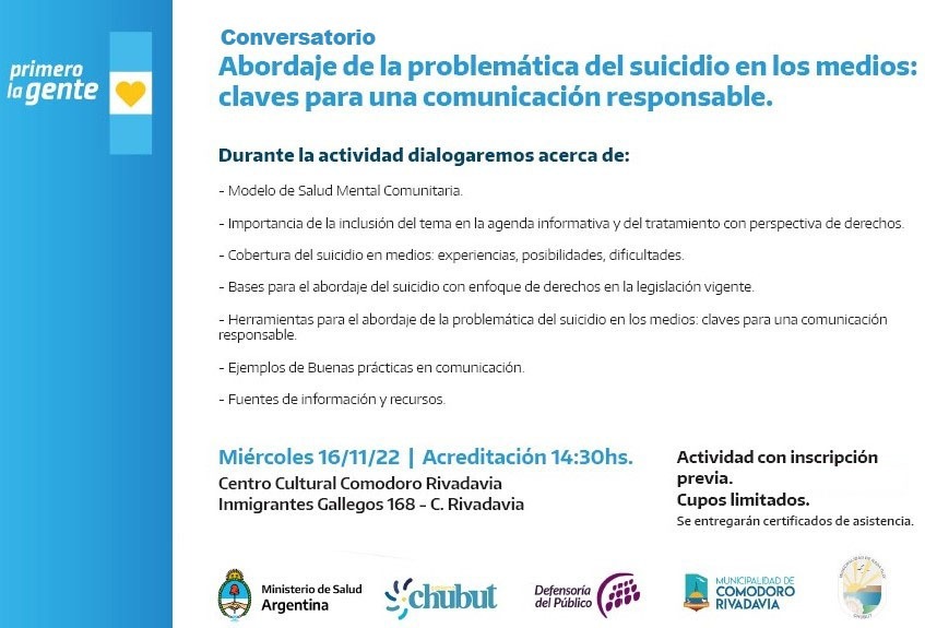 Conversatorio sobre el Abordaje de la problemática del suicidio en los&nbsp;medios