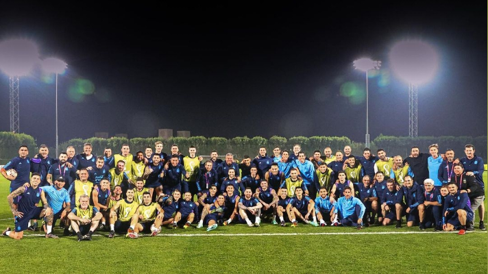 La Selección completó la práctica con un «picado» con toda la&nbsp;delegación