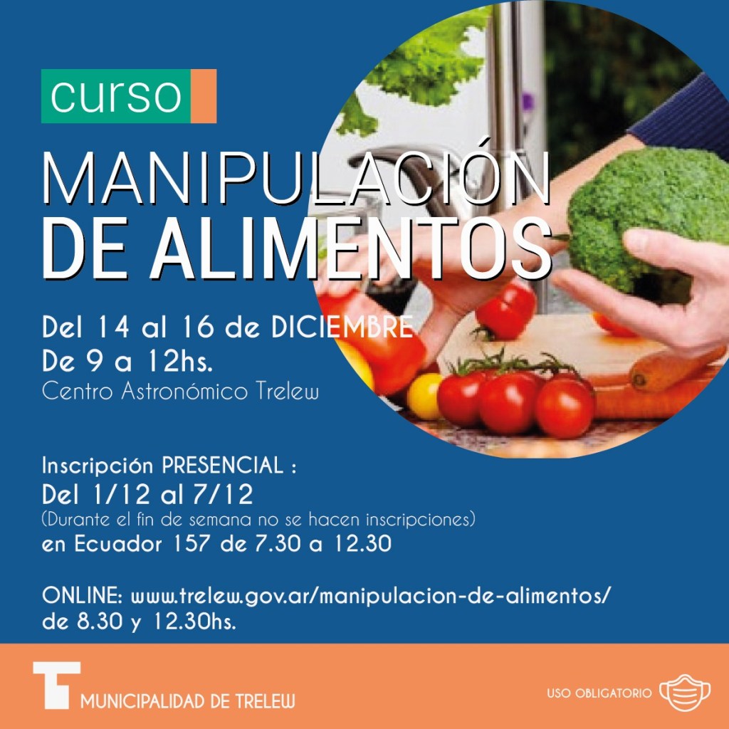 Curso gratuito de manipulación de&nbsp;alimentos