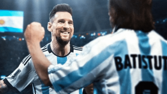 Batistuta felicitó a Messi por compartir su récord de goles&nbsp;mundialistas