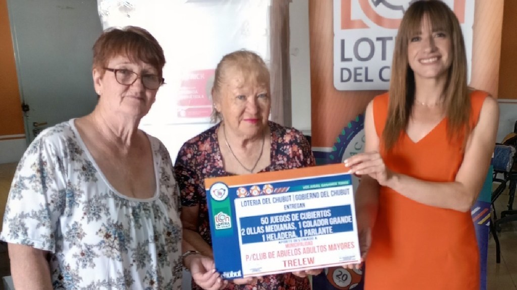 Lotería del Chubut entregó bienes al Club de Adultos Mayores de&nbsp;Rawson