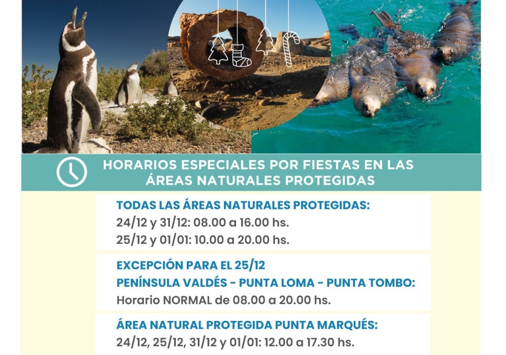 Horarios de atención de las Áreas Naturales Protegidas durante las fiestas de fin de&nbsp;año