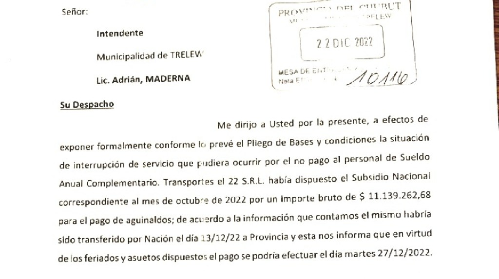 EL 22 DICE QUE MAÑANA RECIBIRÁ FONDOS PARA AGUINALDO DE&nbsp;CHOFERES