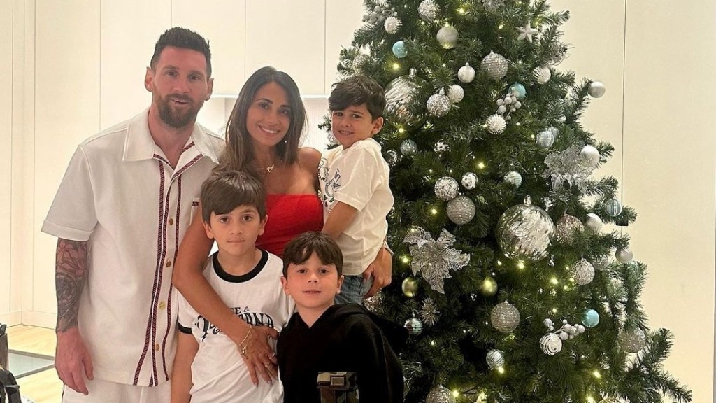 Messi celebró la Navidad en su casa de&nbsp;Rosario