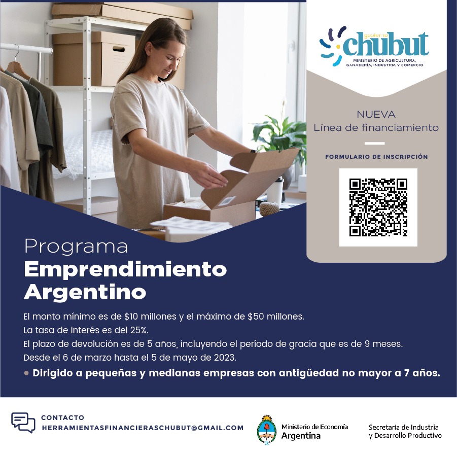 Relanzan créditos de para emprendedores&nbsp;chubutenses