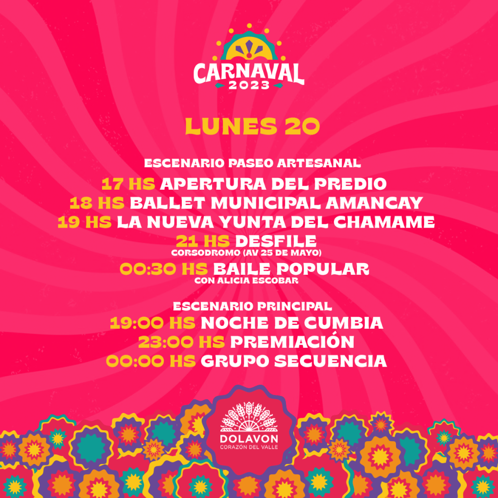 ¡HOY! Gran cierre de los Carnavales en&nbsp;Dolavon